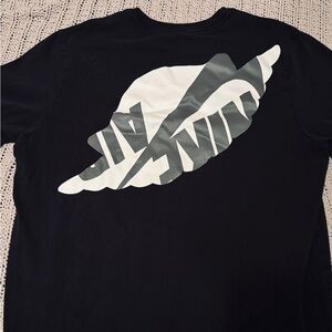 Black Nike with red air Jordan graphic tee size large